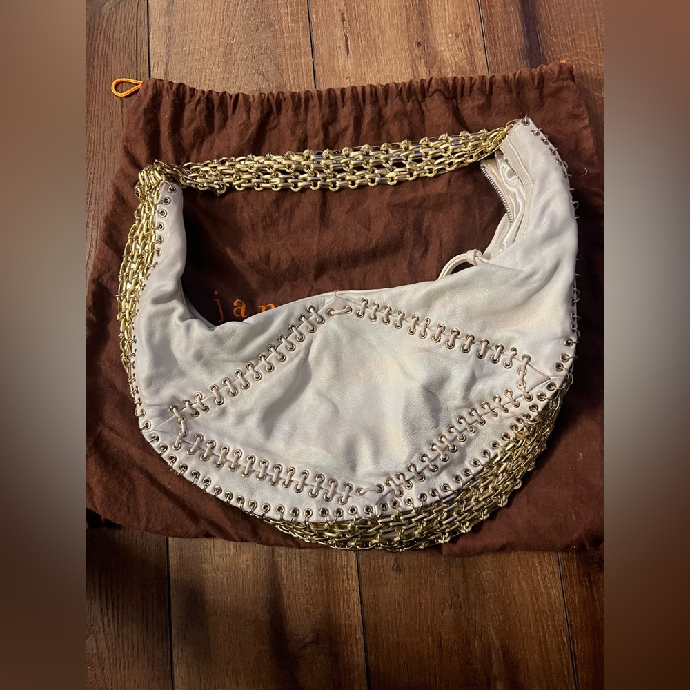 Jana Feifer Women’s White and Gold Chain Hobo Bag